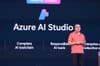 Microsoft's Eric Boyd announces that Azure Ai Studio is generally available on stage at Microsoft Build.