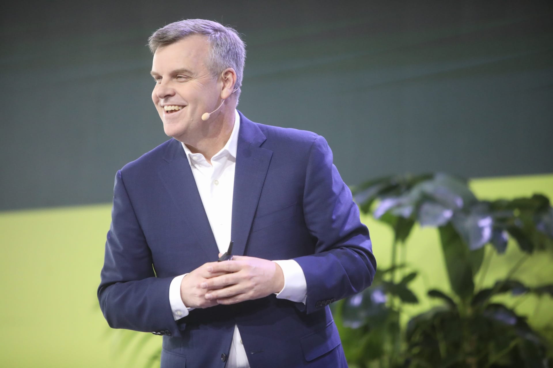 Zendesk CEO Tom Eggemeier speaks on stage on a recent conference.